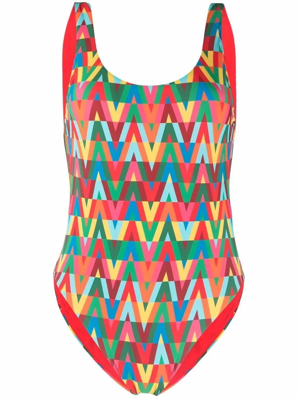 

2022 Women Sexy Mulit Colorful V Letter Print One Piece Triangel Bikini