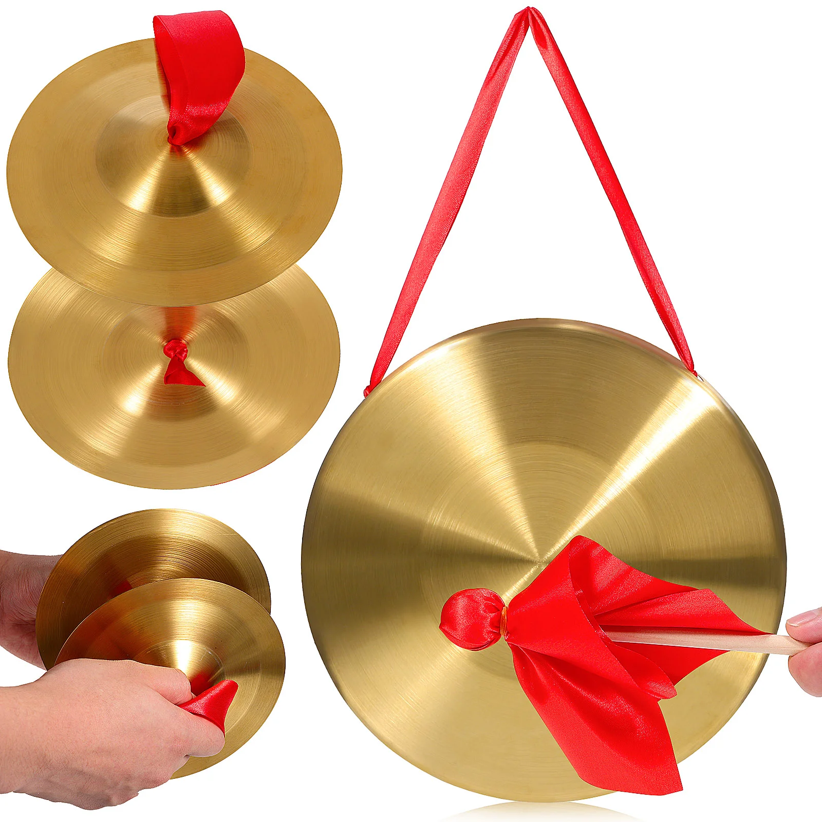 

Hand Gong With Hammer Mini Copper Cymbals Play Cooper Percussion Instrument Chinese