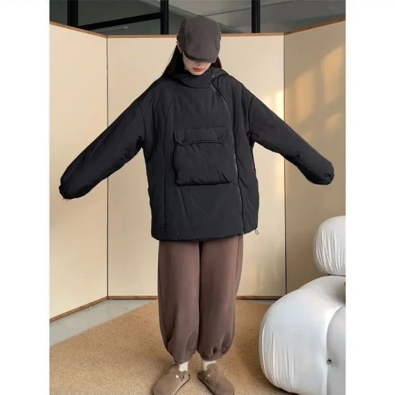 Winter Coat for Women Coats Jackets Hooded Sweatshirt Down Cotton Jacket Korean Fashion Warmth Large Pockets New