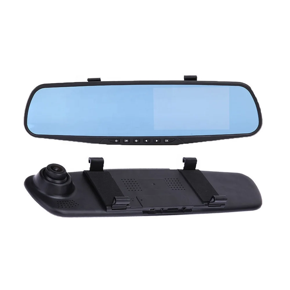 RTS 2021 new 4.3 inch dual lens car dvr rearview hidden mirror dash cam front and rear driving recorder car black box enlarge