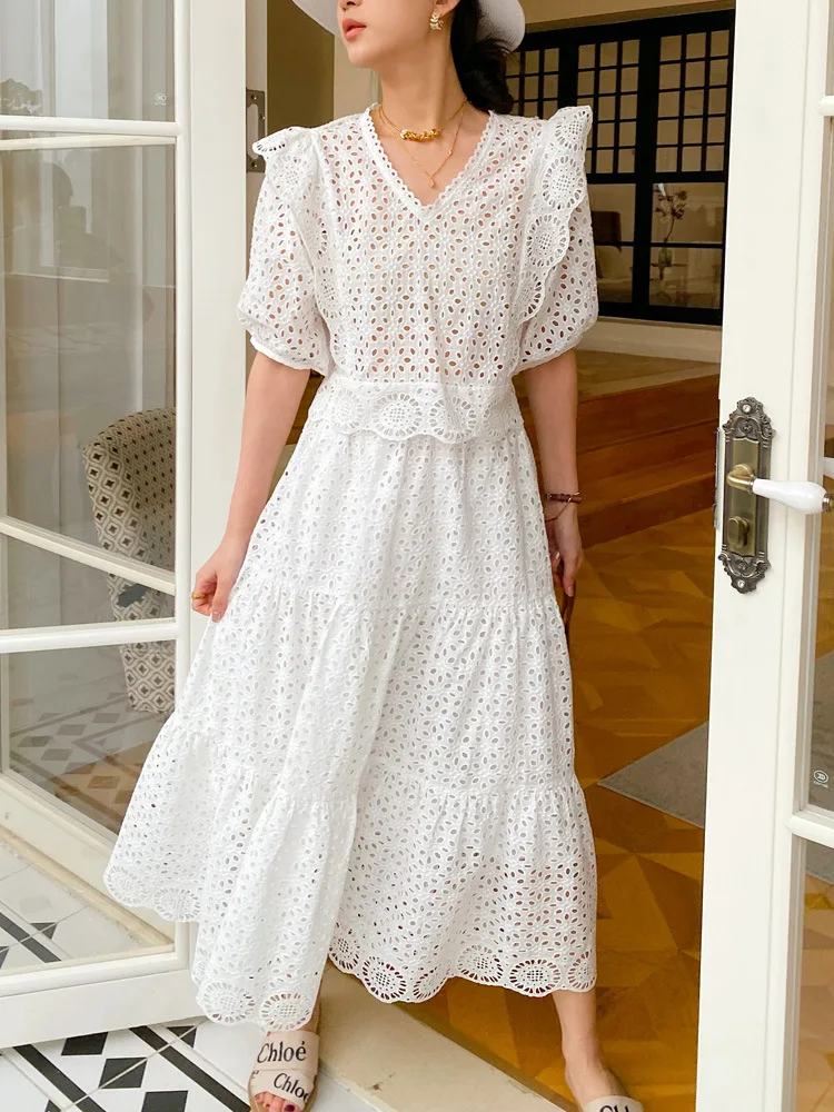 

Комплект GypsyLady из белого платья с вышивкой, юбка макси, 100% хлопок, короткий топ, летний комплект из 2 предметов, праздничный шикарный Повседневный Женский комплект