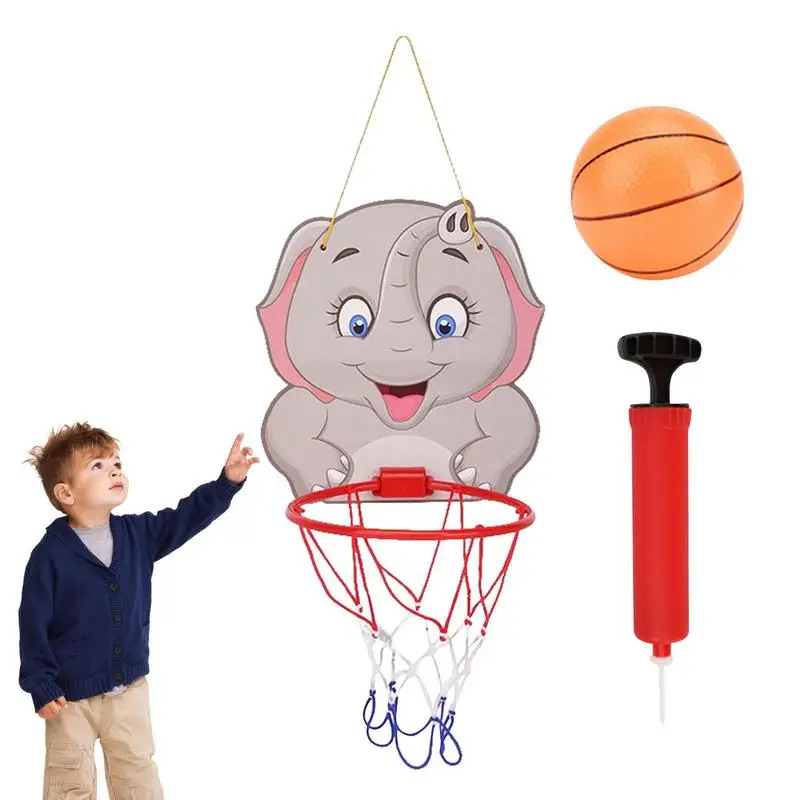 

Kids Basketball Hoop Kit Cartoon Creative Animals Basketball Stand Outdoor Indoor Movement Ability Developing Game Sports Toys