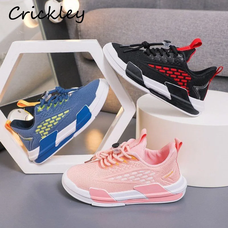 

Кроссовки детские трикотажные сетчатые, дышащие, на мягкой подошве, Нескользящие, для бега, модная спортивная обувь для девочек и мальчиков,...