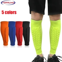 toprunn 1pc sports football cycling compression sleeves honeycomb sponge safety calf leg shin sports protection men women