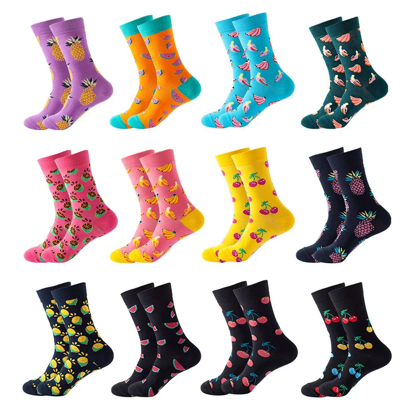 

All Seasons Socks Women Print Fruits Novelty Sock Cotton Funny Hip Hop Long Socks Calcetines Mujer Colorful Skarpetki Damskie
