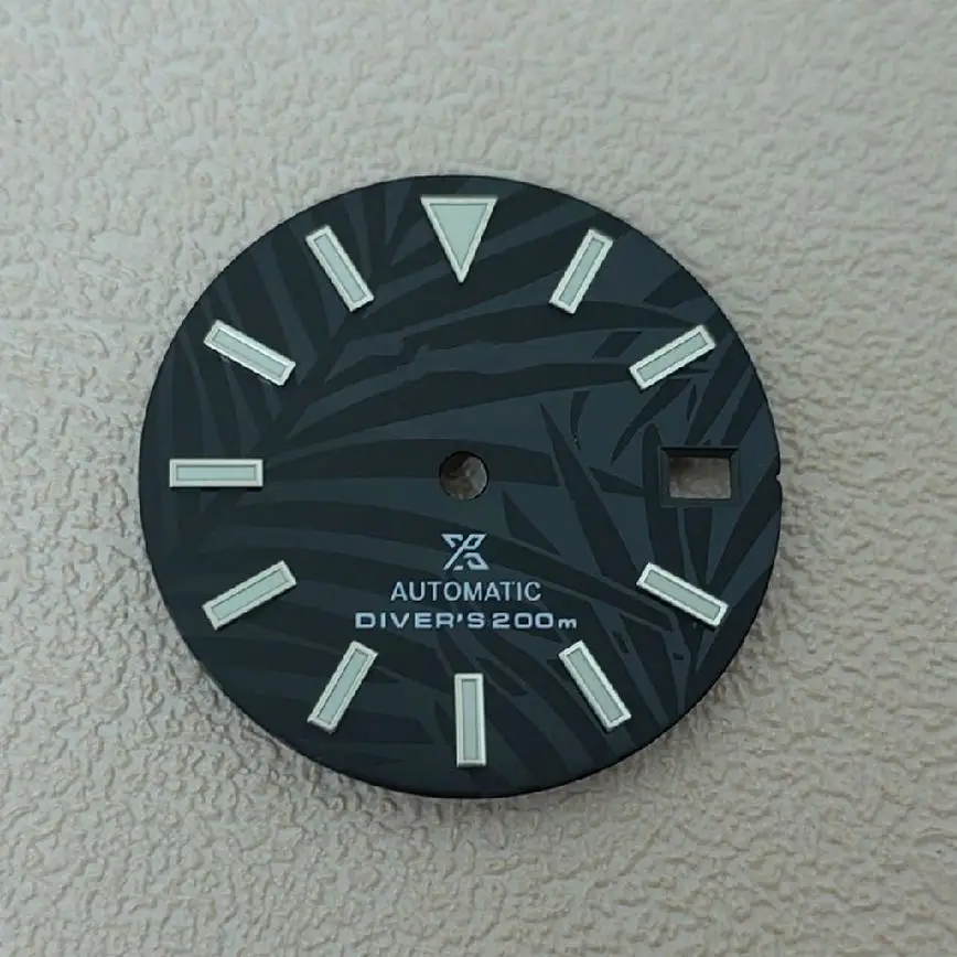 

Watch Accessories Dial 28.5mm studded leaves Green luminous fit for NH35 movement