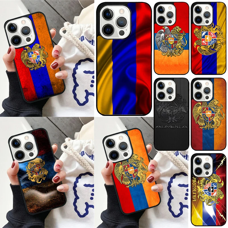 Чехол для телефона с гербом Армении и флагом iPhone 16 15 14 Plus X XR XS apple 11 12 13 mini Pro Max coque