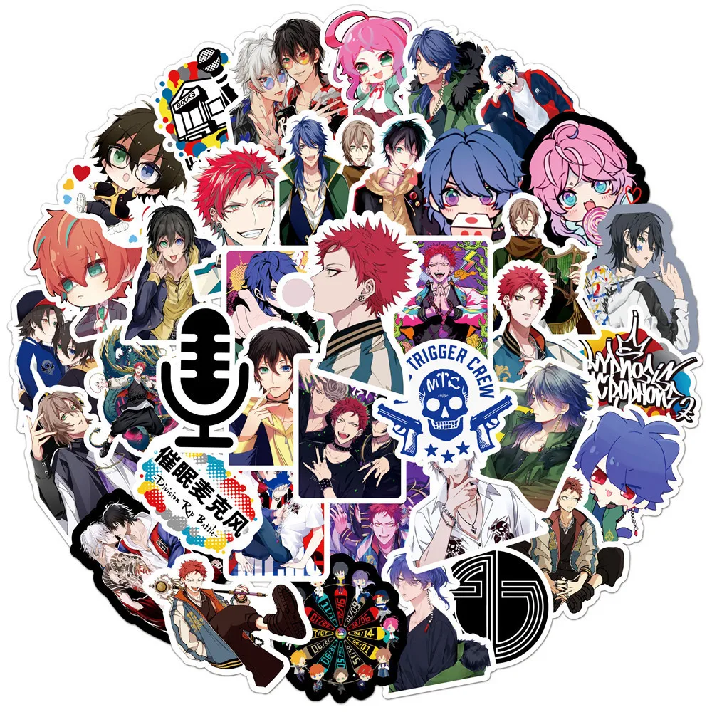

Cartoon Anime Hypnosis Microphone Stickers for Suitcase Skateboard Guitar Laptop Phone Decor Graffiti Waterproof Sticker Toys