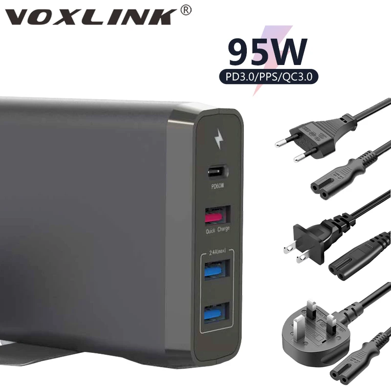 

Зарядное устройство VOXLINK PD 95 Вт с двумя USB-портами и поддержкой быстрой зарядки