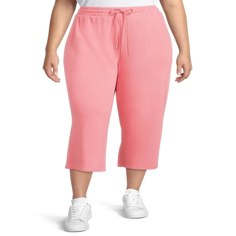 HMCN Women`s Plus Size Knit Capri