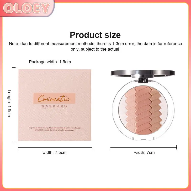 

3-color Highlight Contouring Blush Nose Shadow Eye Shadow Pallete Portable Gentle Daily Mixed Color Powder Cosmetics TSLM1