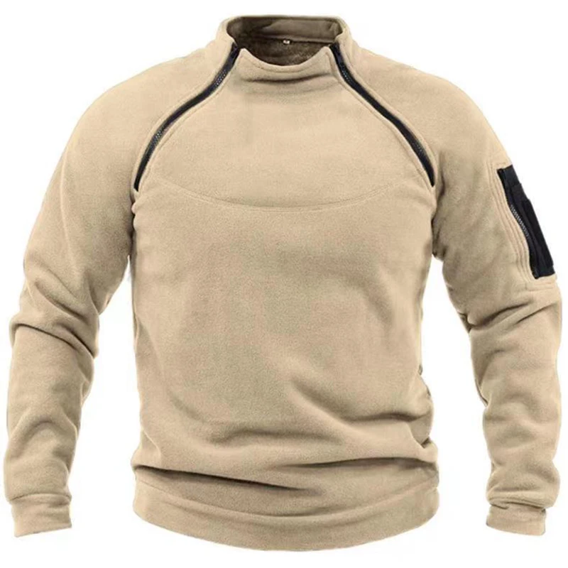 Mens Jacket US Tactical Outdoor Polar Male Windproof Coats Warm Zippers Pullover Man Sweater Solid color Clothes Gym Sport Tops
