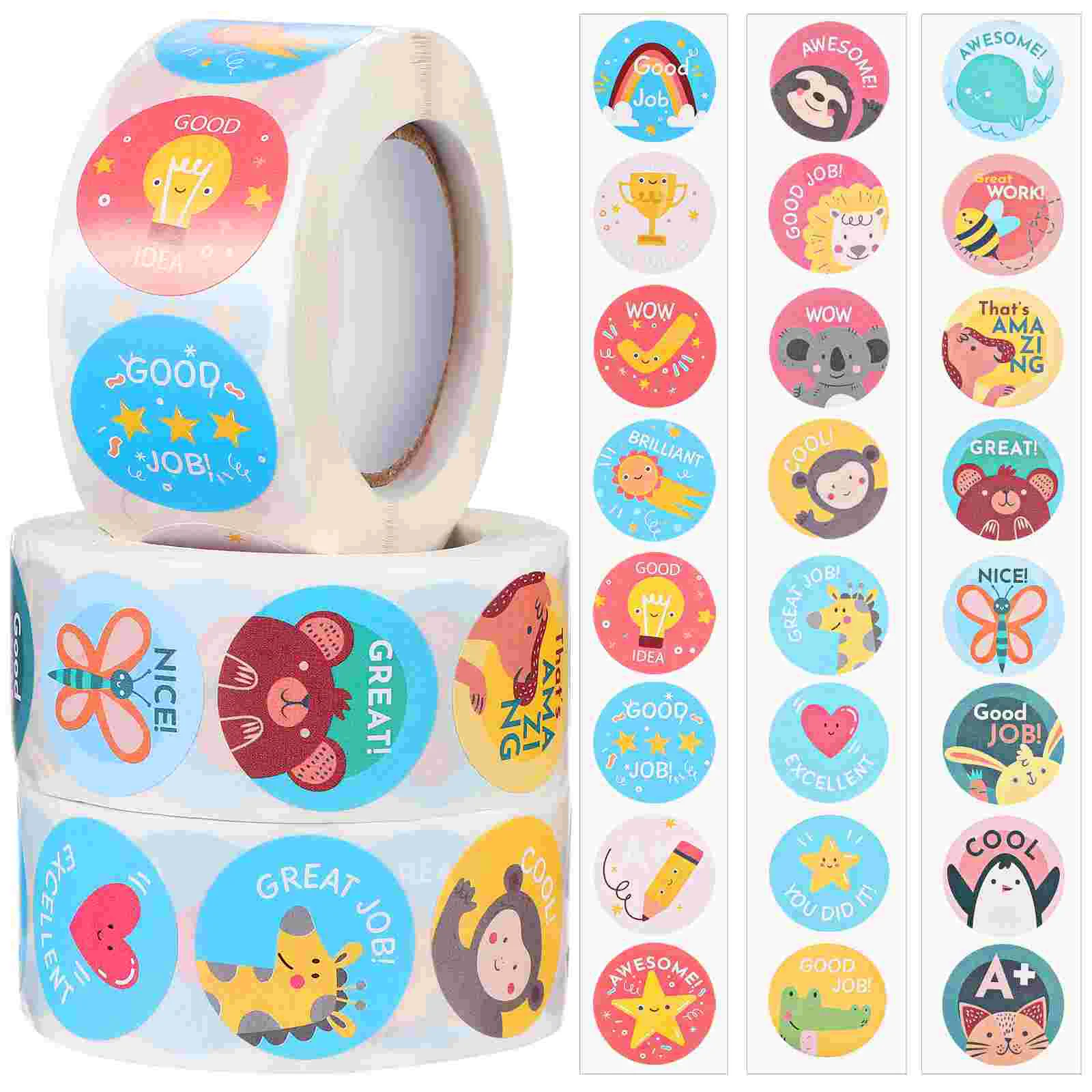 

3 Rolls Christmas Stickers Children's Cartoon Teacher Gift Box Supply Kids Student