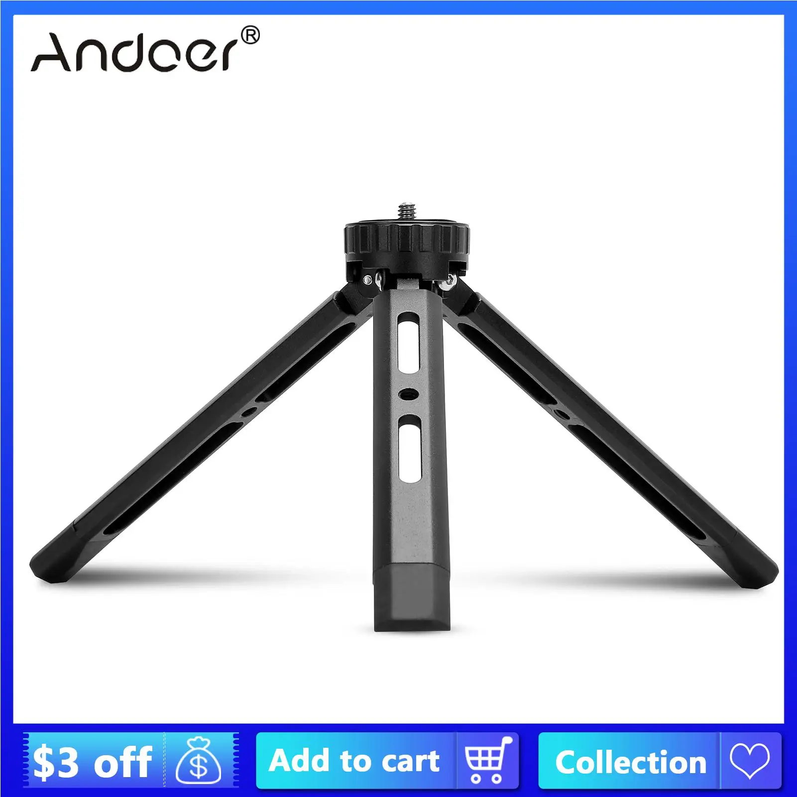 Настольный мини-штатив из алюминиевого сплава с винтом 1/4 дюйма |