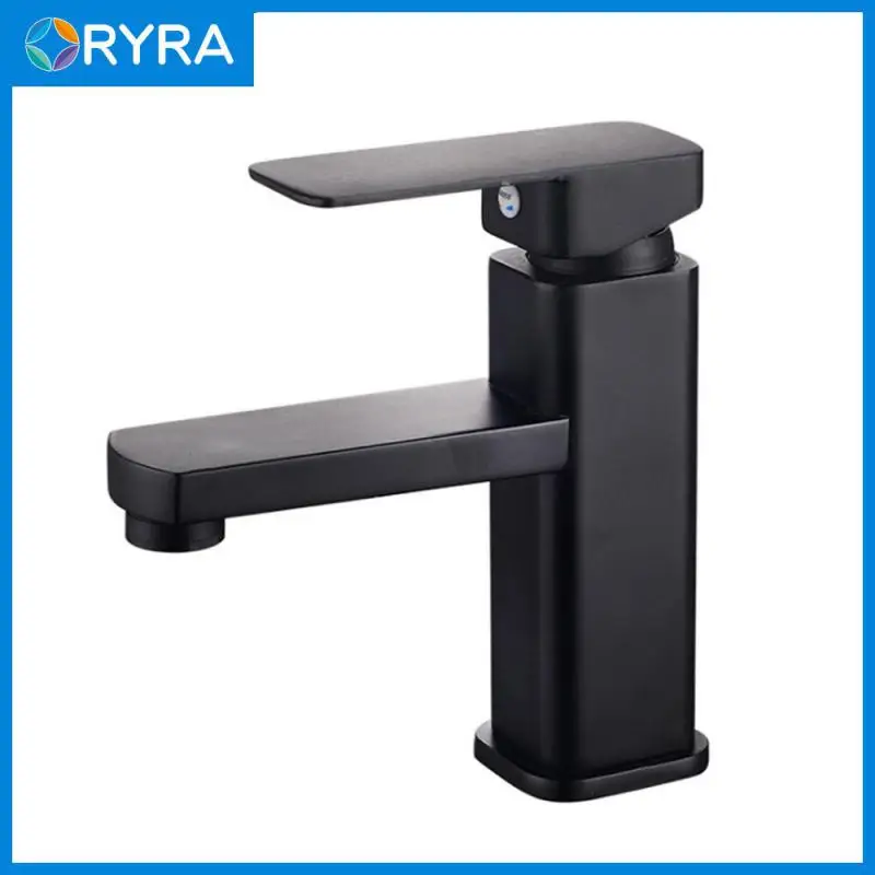 

Quickly Open The Faucet Single-hole Handle Rotates 360 Degrees Cold And Hot Sink Faucet Wide Angle Rotating Splash Basin Faucet