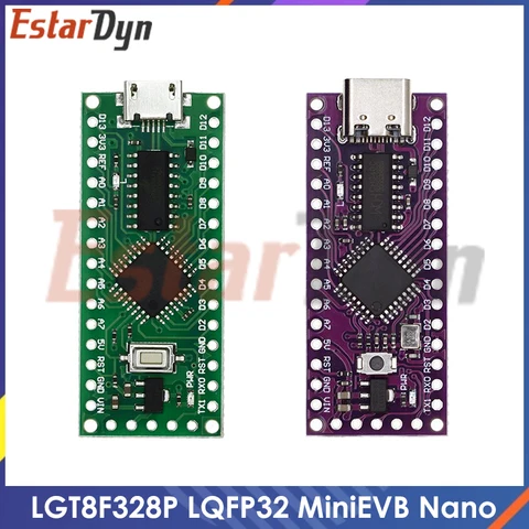 LGT8F328P-LQFP32 MiniEVB TYPE-C/Micro с хрустальной версией вместо NANO V3.0