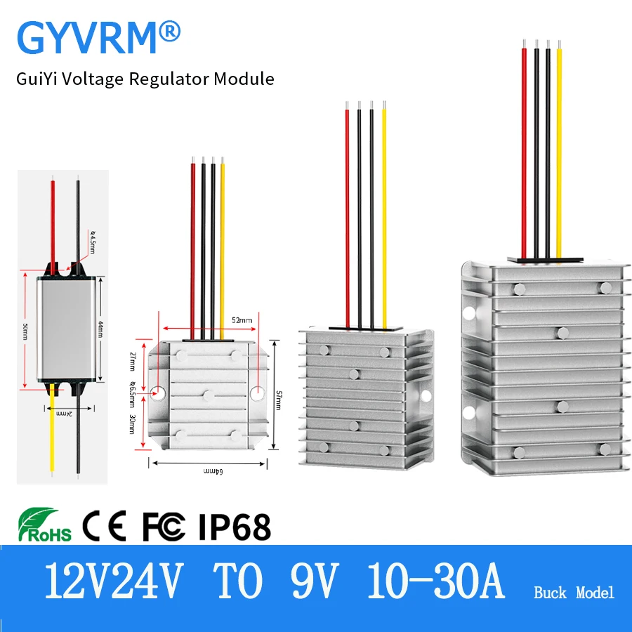 Понижающий модуль питания от 12 В до 9 в, 10 А, 15 А, 20 А, 25 А, 30 А, от 12 В до 9 В, трансформатор постоянного тока от 24 В до 9 В, автомобильный преобразователь