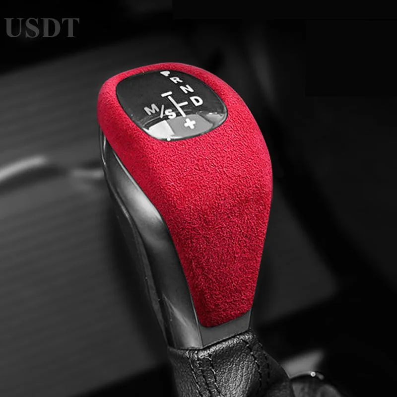 

Leather Car Gear Shift Knob Cover For BMW 1 Series X1 F48 F49 F84 2016 2017 2018 2019 Accessories Gears Suede Cap Protective Mat
