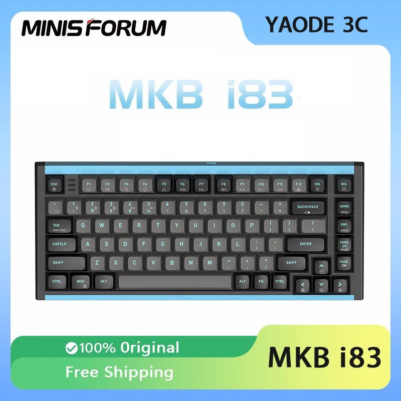 Механическая клавиатура Minisforum MKB i83 беспроводная трехрежимная игровая из