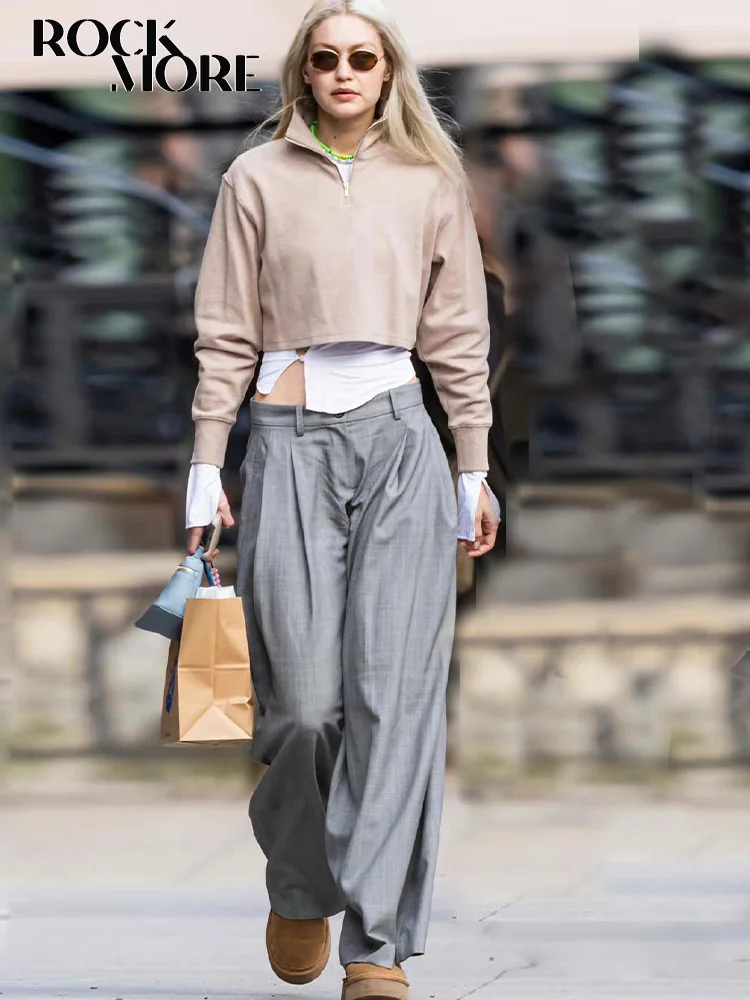 

Rockmore Casual Suit Pants Harajuku Basic Baggy High Waist Trousers Fashion Streetwear Loose Sweatpants Joggers Korean pantalon