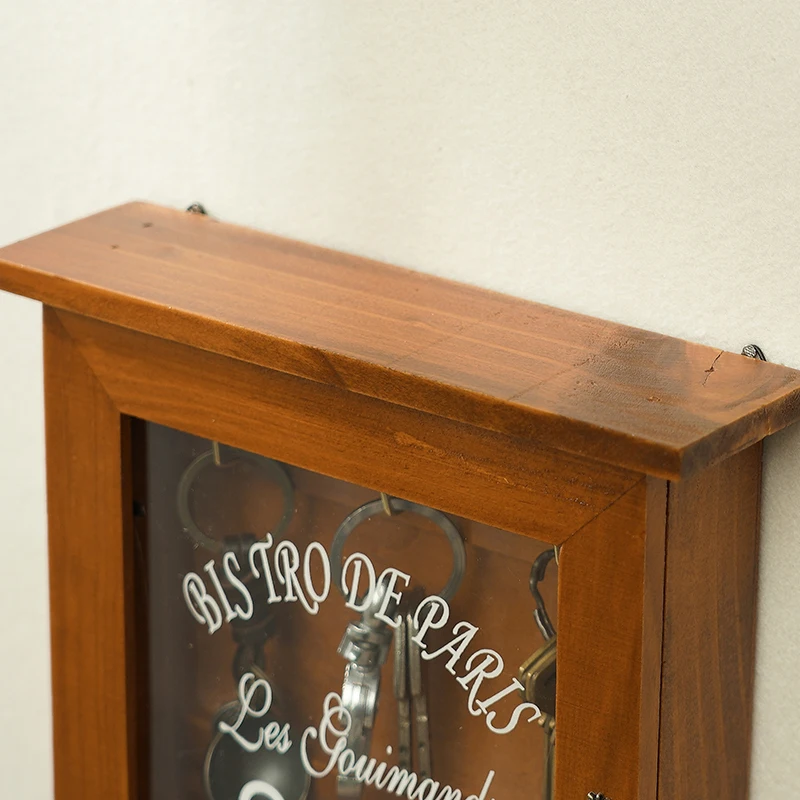 Ящик для хранения ключей из твердой древесины настенный креативный домашний