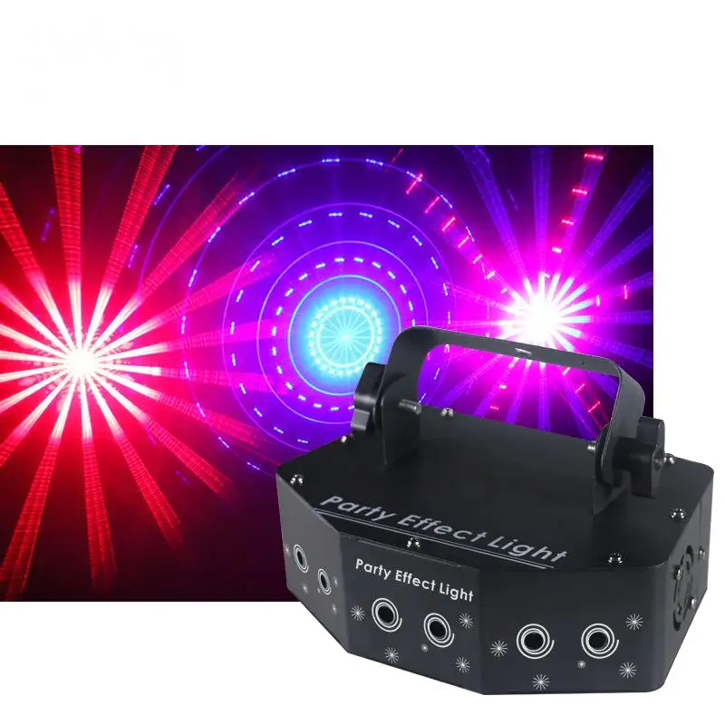 New Disco Stage lights 6 Eyes Mini Laser Light Remote Pattern Laser RGB Full Color Dj Light KTV Bar Voice Activated Light