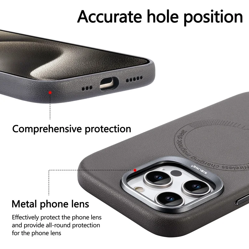 Чехол ELVEV для iPhone 15 14 13 Pro Max противоударный Премиум чехол из искусственной кожи с