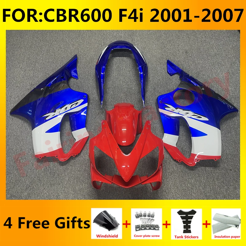 

Комплект обтекателей для мотоцикла, подходит для CBR600, F4i, CBR 600, CBR600F4i 2001, 2002, 2003, 2004, 2005, 2006, цвет синий/белый