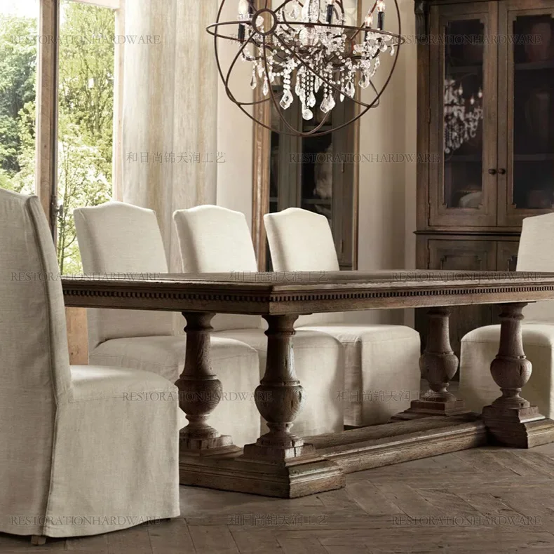 Сельский североамериканский обеденный стол из цельного дерева черного ореха