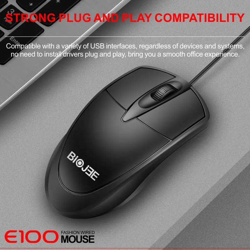Проводная игровая USB-мышь E100 проводная мышь эргономичная 1000 точек на дюйм колесо