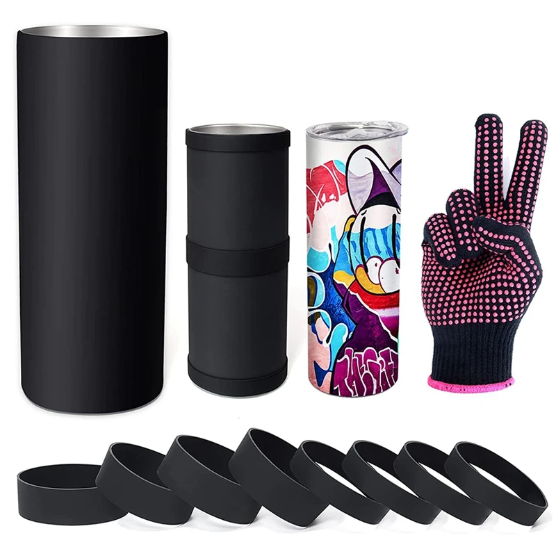 

Sublimation Blanks Tumblers Silicone Bands Kit For 20 Oz Skinny Straight Cups Mugs Shrink For Tumbler Heat Press Machine