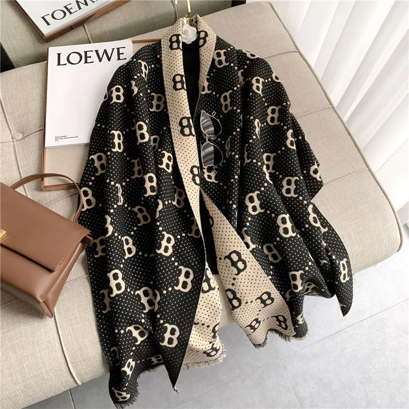 

Новинка 2021, Модный зимний шарф, женский кашемировый теплый шарф из пашмины, женские роскошные шарфы с лошадью, толстые мягкие шали Bufanda, шали,...