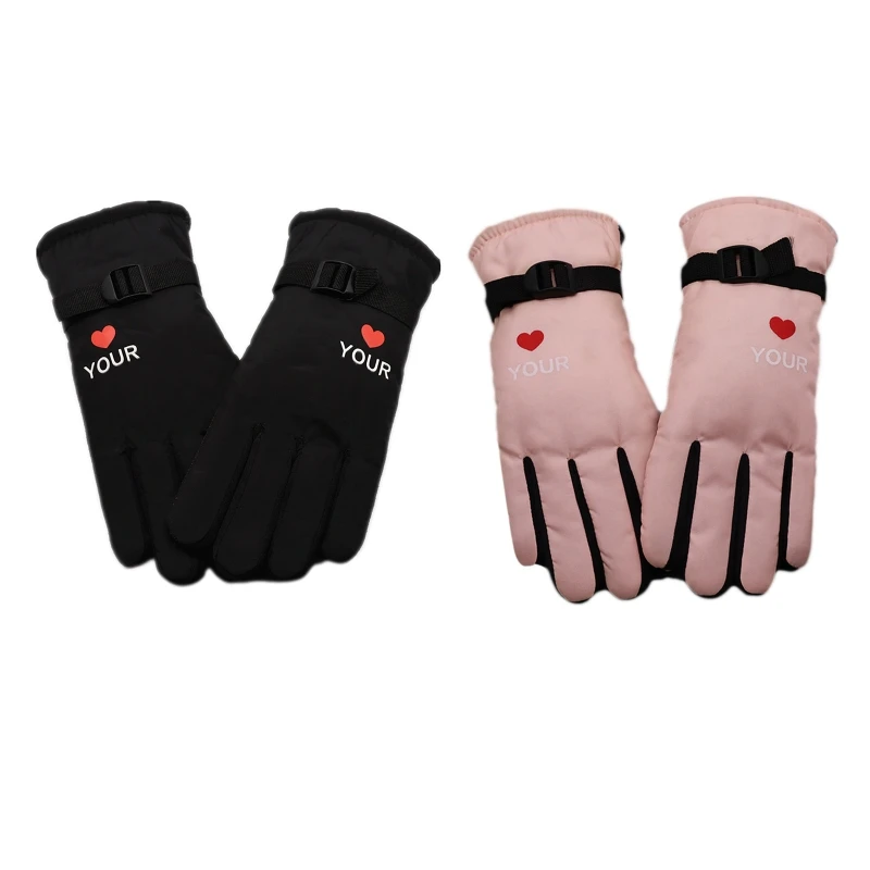 

Ski Gloves Winter Cycling Gloves Hiking Gloves Fleece Lining Adjustable Cuff Gloves for Men Women Winter Warm Suit M6CD