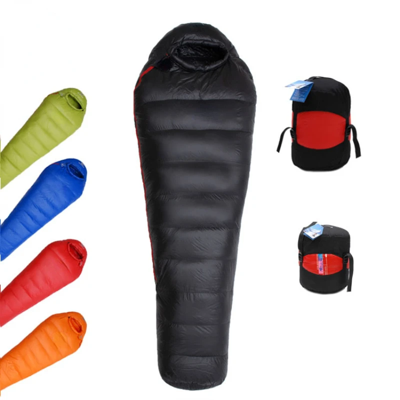 

Soft Goose Down Mummies Sleeping Bag Outdoor Camping SNOW Winter Ultra Light Warm Stitching Double Sleeping Bag 400g-2000g