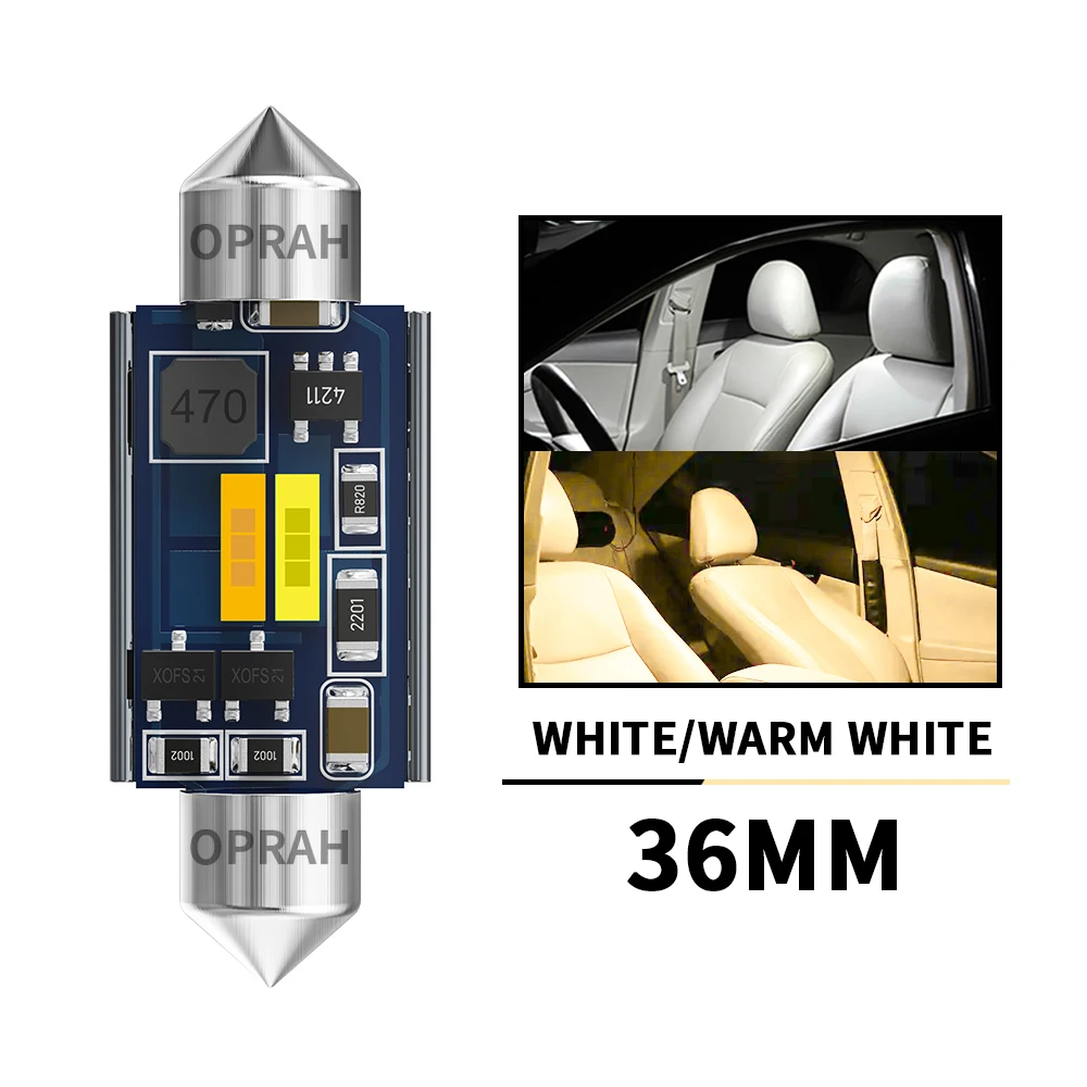 

Oprah 2x Festoon C5W C10W 1860 Чип-лампа Canbus 31 мм/36 мм/39 мм/41 мм Автомобильная светодиодная лампа Внутренний купол для чтения номерного знака Белый