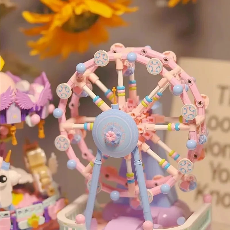 Строительные блоки креативная музыкальная шкатулка модель мини-блоки игрушки