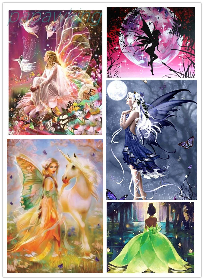 

DIY Diamond Painting Cartoon Fairy Princess Full Diamond Cross Stitch Kit Art Embroidery Home Decoration Rhinestone Stickers