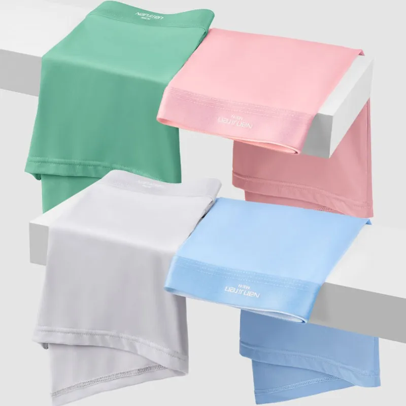 4XL Mens Boxers Shorts Underwear Ice Silk Antibacterial Boxershorts Men Panties Sexy Underpants Breathable Briefs Large Size