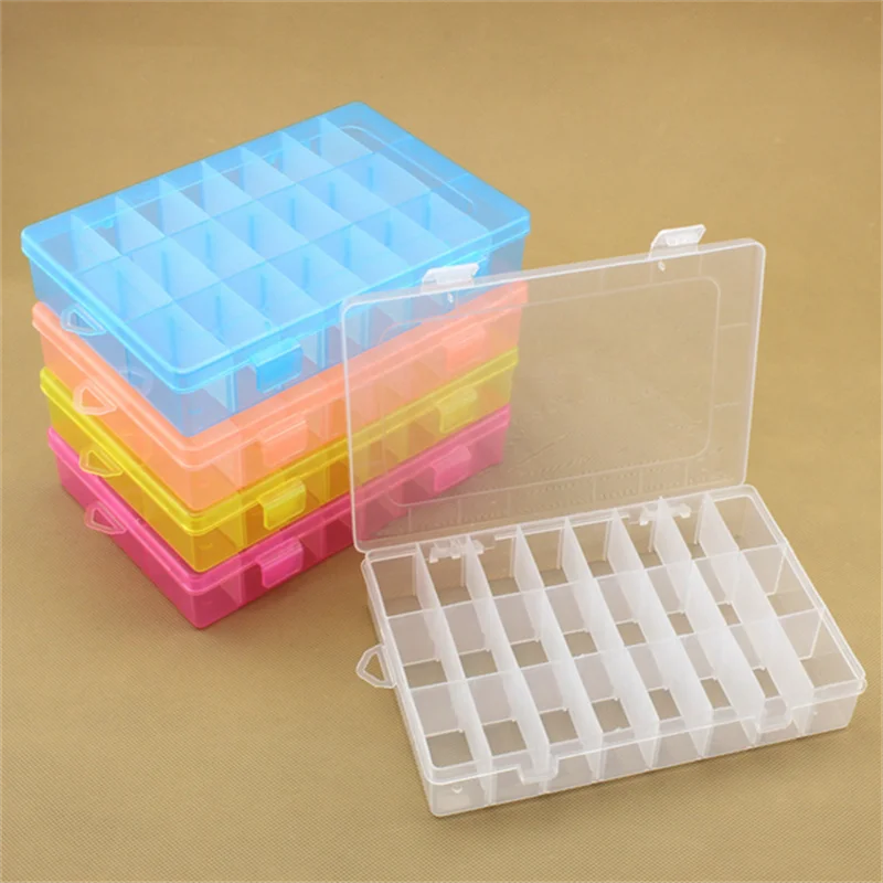 24 Grids Transparent Plastic Embroidery Floss Storage Box Floss Bobbins Organizer DIY Cross Stitch Sewing Tools Thread Bobbins