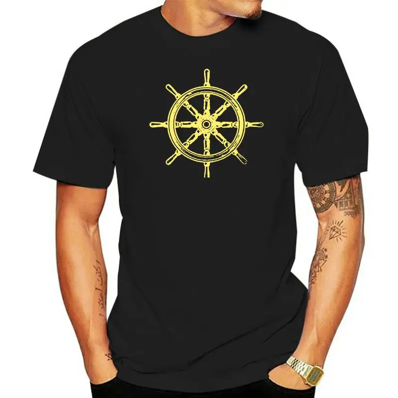New OLDSCHOOL NAUTICAL WHEEL Tattoo Boat Ship Sailing Anchor Star Sailor T-Shirt Summer Tee Shirt