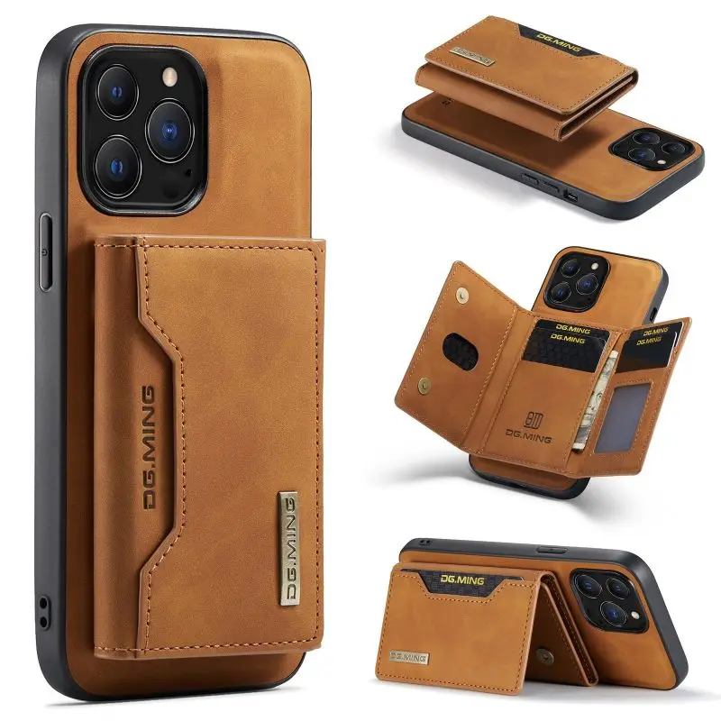 

New Suede Leather Phone Case For iPhone 14 13 12 Mini 11 Pro Max Wallet Card Slot Magnetic Phone Cover Detachable Wallet Case