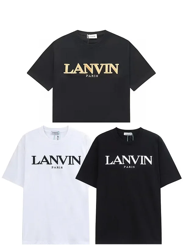 

LANVIN Fashion Luxury High-end 2024 Trend letter-printed logo casual matching men's and women's T-shirt