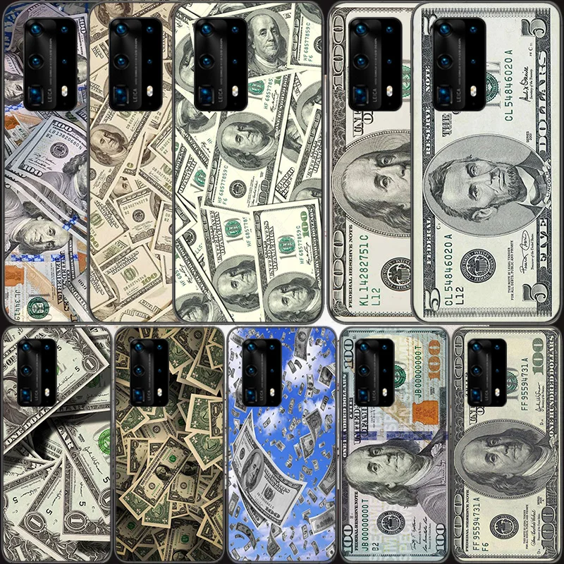 

Banknote Dollar Cash Money Soft Clear Phone Case For Huawei P30 Lite P10 P20 P40 P50 Pro Mate 40 Pro 30 20 10 Lite Cover Silicon