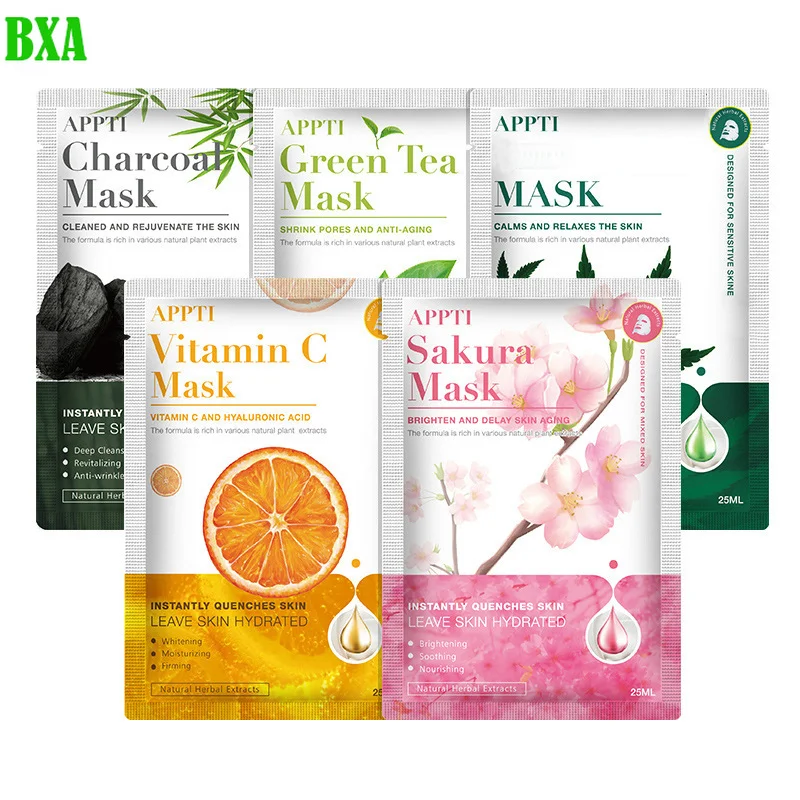 

10PCS Plant Face Mask Skin Care 30ml Plant Facial Mask Moisturizing Oil Control Blackhead Remover Wrapped Mask Face Hydrating