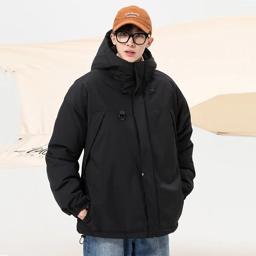 Couple Hooded Sweater Outdoor Sports Waterproof Jackets Loose Cotton Padded Jacket Winter Thickened Warm Coat Men Clothing