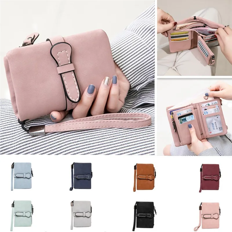 

Wristband Short Wallet Student Clutch Large-Capacity Multi-Function Multi-Card Coin Purse Cute Female Folding Small Wallet Femal