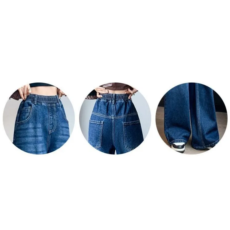 2023 весенне-осенние джинсовые брюки свободные узкие прямые с высокой талией и