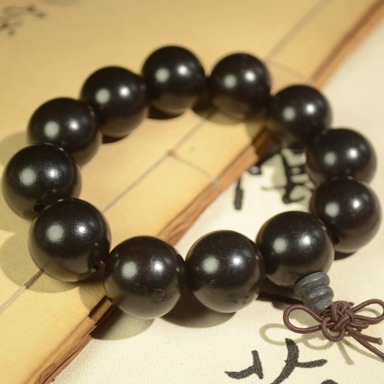

SNQP Pure Natural Ebony, Buddha Bead , Couple's Sandalwood Prayer Beads, Literary And Artistic Play, Sunken Ebony