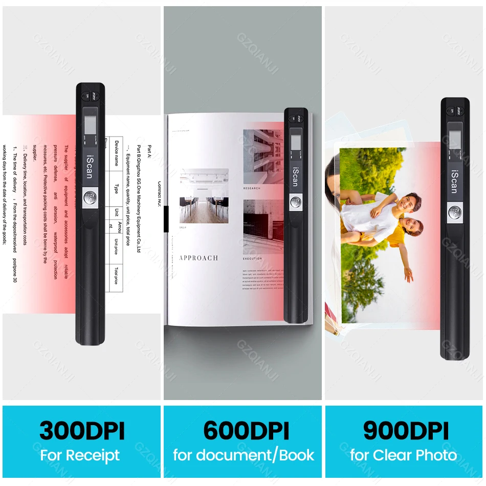 A4 Document Portable Scanner New Creative Handheld Mobile Portable iScan 900 DPI USB 2.0 LCD Display Support JPG / PDF Format images - 6
