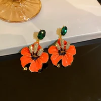 korea fashion super fairy drip flowers earrings exaggerated personality temperament new earrings niche fashion earrings woman